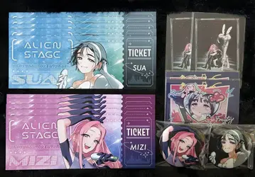 에이리언 스테이지 미지 스아 티켓풍 카드 캔뱃지 트레이딩 카드