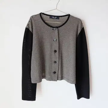 COMME CA DU MODE 모노톤 보더 니트 가디건