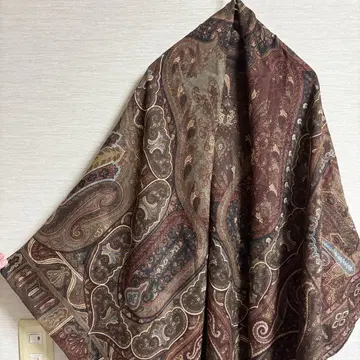 ETRO 에트로 대형 스톨 정사각형 실크 울 페이즐리