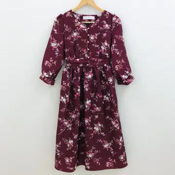 tocco closet 토코 클로젯 꽃무늬 버건디 긴팔 원피스