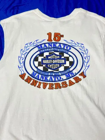 Harley-Davidson 15주년 기념 탱크탑 슬리브리스 페인트 가공