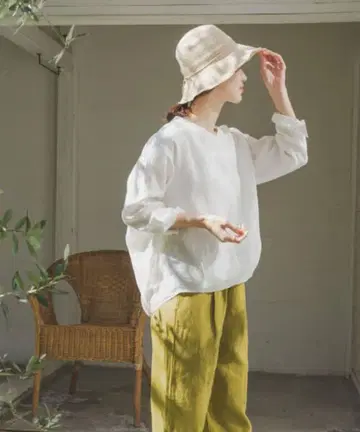 린넨 백 턱 풀오버