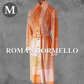 [ 새상품급 ] DORMELLO 쇼와 레트로 원피스 오렌지 스트라이프