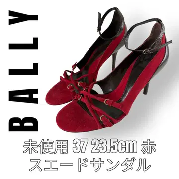 BALLY 발리 37 23.5cm 빨간색 스웨이드 펌프스 스트랩