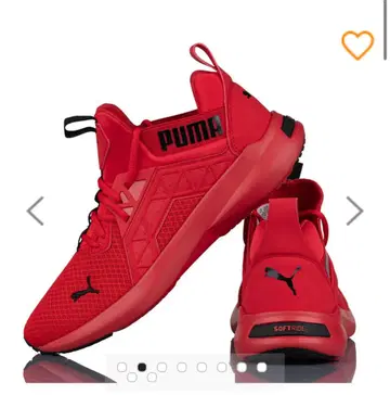 PUMA SOFTRIDE 레드 하이컷 스니커즈