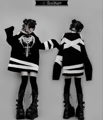 DimMoire 디모아르 거즈 상의 Black 롱T