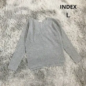새상품급 인덱스 V넥 니트 (L) 그레이 깔끔한 라메