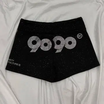 9090 girl 90 Logo Glitter Micro Shorts S
