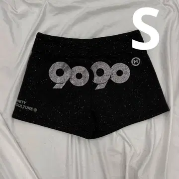9090 girl 90 Logo Glitter Micro Shorts S
