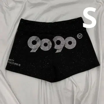 9090 girl 90 Logo Glitter Micro Shorts