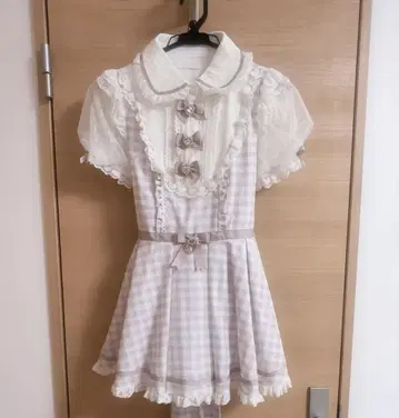 LIZLISA 3개 리본 깅엄 요크 셋업