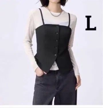 미사용 새상품 GU 프론트 버튼 뷔스티에 L 베스트