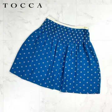 새상품급 TOCCA 자수 쉬폰 플레어 스커트 블루 사이즈 0*GD1191