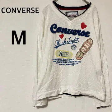 컨버스 CONVERSE 긴팔 티셔츠 [ M ] 리얼 스니커즈 빅 로고
