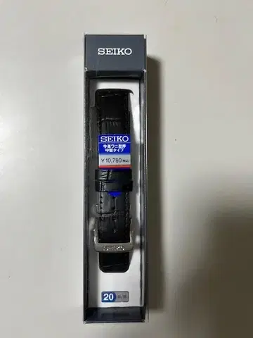 20mm 세이코 벨트 RS05C20BK 소가죽 악어 등 무늬 가죽 블랙