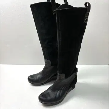 [ 새상품급 ] PUMA 롱 부츠 스웨이드 가죽 웨지솔 블랙