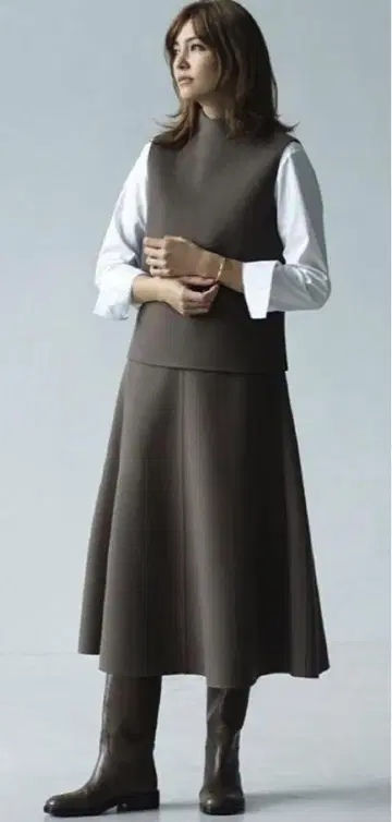 띠어리 럭스 인기 울 x 캐시미어 베스트+스커트 셋업 36 38