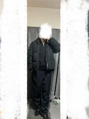 블랙 다운 자켓 S 사이즈