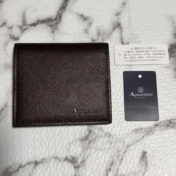 Aquascutum 코인 케이스 소가죽 초코