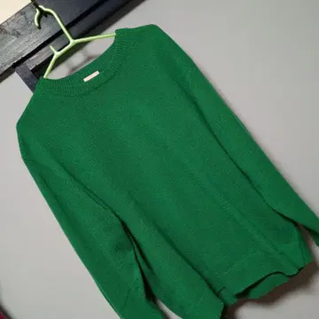 그린 컬러 크루넥 스웨터 XL