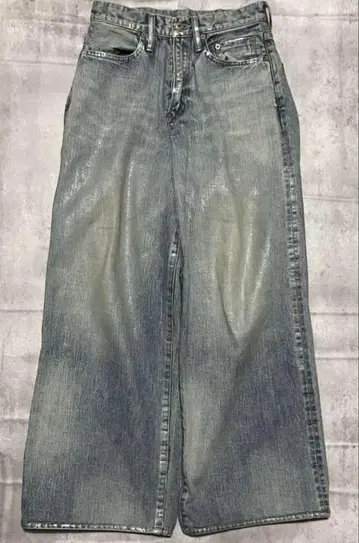 FOILED DENIM TROUSERS WIDE CUT 28