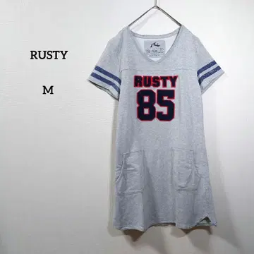 RUSTY 원피스 무릎 기장 원피스 면 100% 맨투맨 그레이 M