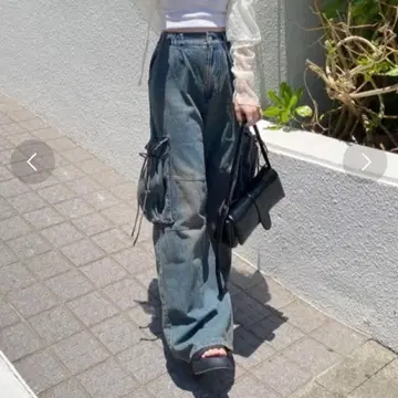 Kastane 카고 데님 팬츠 블루