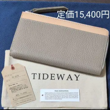 [ 미사용 새상품 ] TIDEWAY 그레이 가죽 장지갑
