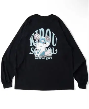 kirou school ACTIVE GIRL T-shirts BLACK