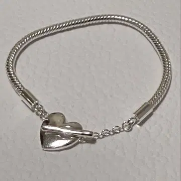 PANDORA 실버 하트 팔찌 19cm