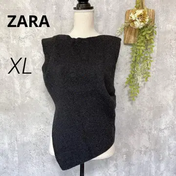 [ ZARA ] 자라 캐시미어 40% 니트 베스트 울 비대칭 XL