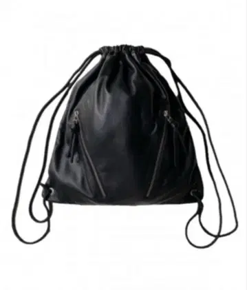 Lamb Skin Leather Market Knapsack BLACK