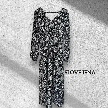 새상품급 SLOBE IENA 꽃무늬 롱 원피스 V넥 오픈백