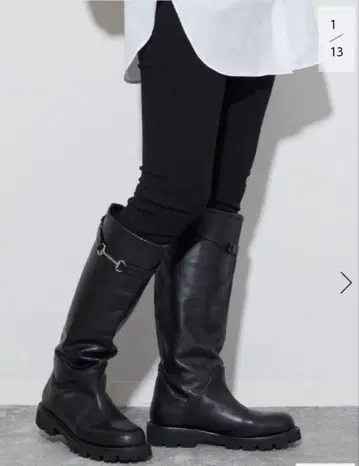 plage 별주 CAMINANDO 벨트 디자인 롱 부츠 블랙