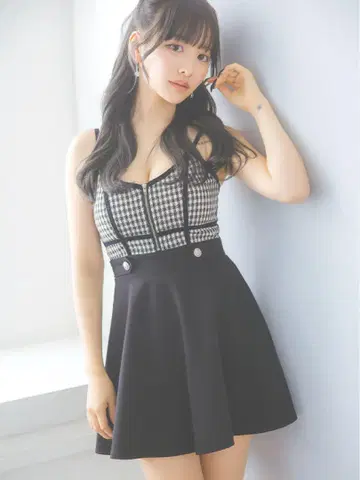 tika 체크 미니 드레스