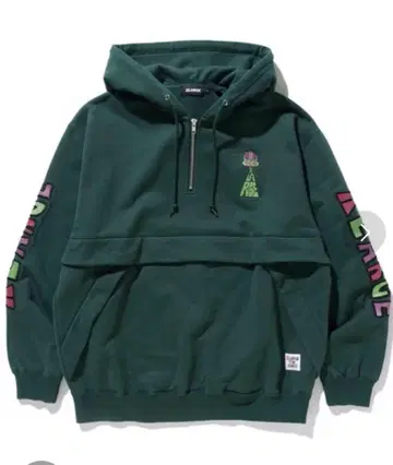 X-LARGE 후드티 그린