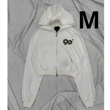 9090 girl Logo Glitter Zip Hoodie M 사이즈