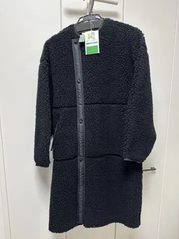 HYKE 보아 롱 코트 블랙
