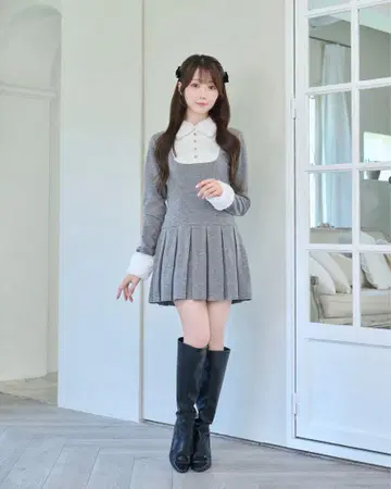 rosemuse Knit sew pleated op 원피스 로제뮤