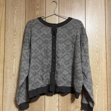 기하학 패턴 긴팔 니트 가디건 LEPSIM