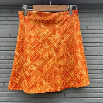 USED 기하학 패턴 오렌지 타이트 스커트