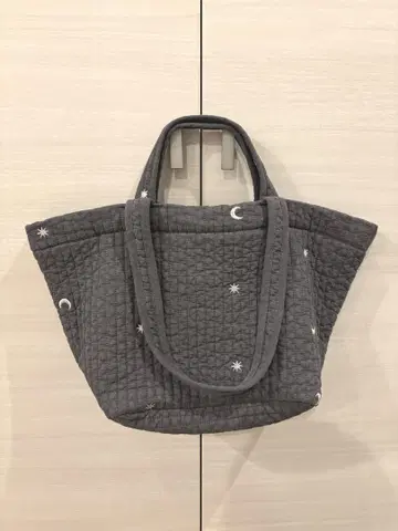 누비백 누비 토트백 차콜 그레이 별