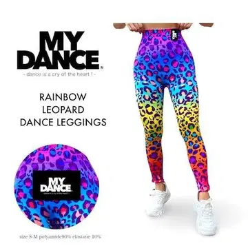 MY DANCE 레인보우 레오파드 레깅스