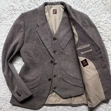 2피스 TAKEO KIKUCHI 테일러드 베스트 고급 라인 브라운 L