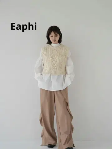 택 포함 새상품 Eaphi MIX PATTERN KNIT VEST 에피
