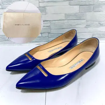 PELLICO 펠리코 플랫슈즈 천연 가죽 아네리 블루 37 24