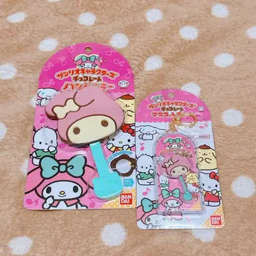 산리오 캐릭터즈 초콜릿 거울 키링 마이멜로디 2개 세트