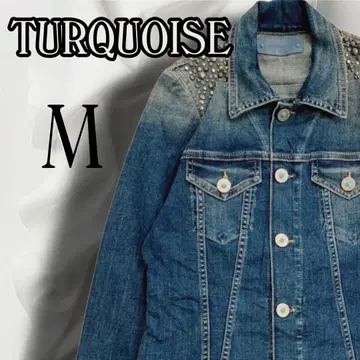 TURQUOISE 스터드 데님 자켓 G M 빈티지