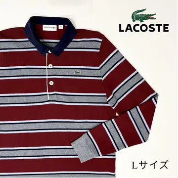 LACOSTE 라코스테 라거 셔츠 보더 L 사이즈 보르도 US M