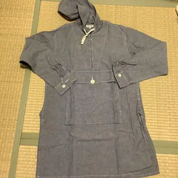 ENGINEERED GARMENTS 후드 부착 셔츠 S 데님 블루